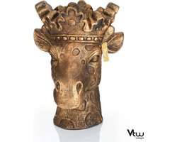 Bloempot - Bloempot Giraffe - Bloempotten voor Binnen en Buiten - Plantenbak - Plantenbakken - Goud - Brons - 43 cm