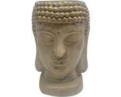 Bloempot Boeddha van steen 29 cm - Taupe