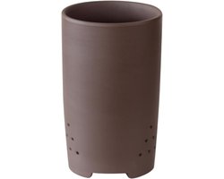 Bloempot Buiten - Plantenbak Vaas - Planten Verzorgen - Ademend Porselein - 21x13cm - Lichtbruin
