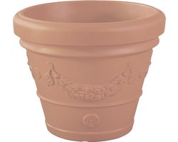 Bloempot Buiten Rond Idra Festonato 40cm TERRE DE SIENNE Teiplast