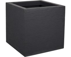 Bloempot EDA Rood Antraciet Donker grijs Plastic Vierkant 5 cm
