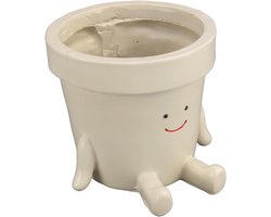 Bloempot Figuur - Decoratieve pot - Planten Binnen - Schattig Gezicht - 10 cm Hoog - Multicolor
