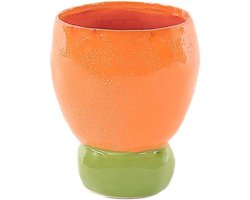 Bloempot Groen Oranje - Decoratieve Pot - Binnen Gebruik - Uniek Kleurdesign - 175 cm Hoog - Groen Oranje