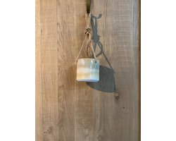 Bloempot hangend porselein beige