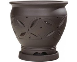 Bloempot Keramiek - Plantenbak Aardewerk - Planten Decoreren - Glad Porselein Oppervlak - 10 x 10 x 10 mm - Zwart