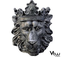 Bloempot Leeuw - Plantenbak - Bloempotten - Binnen en Buiten - Zilver - 43 cm breed