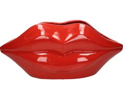 Bloempot Lips Rood - Bloempot voor binnen - Decoratieve Accessoires - Woonaccessoires - Woondecoratie - 43X19X18.5CM