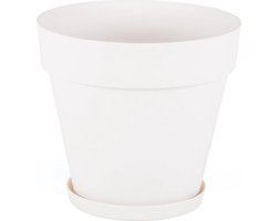 Bloempot Mansion 46L gebroken wit in- & outdoor + gratis schaal en drainage