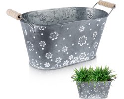 Bloempot Metaal Bloemen 29,5 cm - Plantenstandaard - Plantenmand - voor Planten - Bloemen