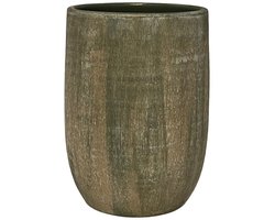 Bloempot Miami hoog - d23 x h30cm - Groen Cement
