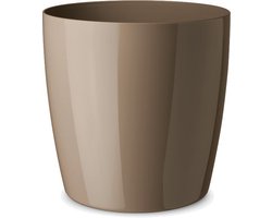 Bloempot - Milano Luce - 25x24 Taupe - Inclusief Wielen & Rooster