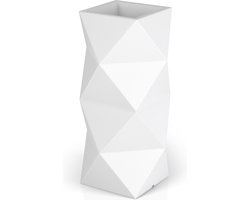 Bloempot - Monumo Asti - 29x29x78cm - met verlichting - wit