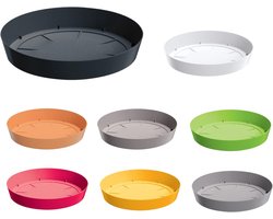 Bloempot onderzetter - Pot schotel - Planten beschermen - Weerbestendig kunststof - 38 cm diameter - Grijze steen