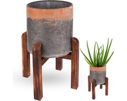 Bloempot Op Standaard Edelstaal 24x36 cm - Plantenstandaard - Plantenmand - voor Planten - Bloemen