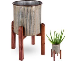 Bloempot Op Standaard Edelstaal 27x39 cm - Plantenstandaard - Plantenmand - voor Planten - Bloemen