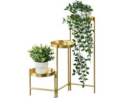 Bloempot op standaard Kallo metaal 60x60x18 cm messing
