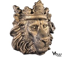Bloempot - Plantenbak - Bloempotten voor Buiten - Bloempotten voor Binnen - Plantenbakken - Dier - Brons - Goud - Leeuw - 43 cm