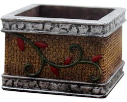 Bloempot - Plantenbak Pot - Tuindecoratie - Anticorrosief - 6.5 x 6.5 x 8 cm - Linnen