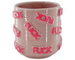 Bloempot | Pot | FUCK | Roze | F*ck | Housevitamin | Bloemvaas | Vaas | Pink | Decoratie - Grappig - Woonaccessoire - Woonaccessoires - Luxe - Sfeer - Decoratief - Deco - Interieur - Landelijk - Chique - Roze kleurig - Sfeervol