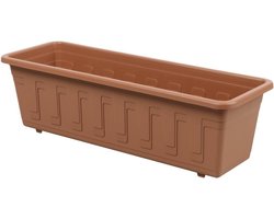 Bloempot Rechthoekig - Plantenbak - Balkon en Tuin - Gerecycled Materiaal - 60 cm - Terracotta