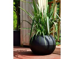 Bloempot Riviera Zwart Plastic Cirkelvormig Klot Ø 50 cm