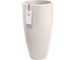 Bloempot Rond Hoog - Plantenbak Pot - Planten Verfraaien - 100% Gerecycled Plastic - Ø 39 cm - Linnen Wit