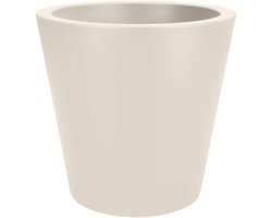 Bloempot Rond - Plantenbak Pot - Planten Buiten - Vorstbestendig - 65 cm - Linnen Wit