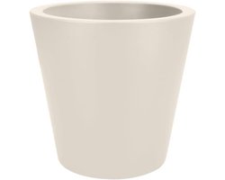 Bloempot Rond - Plantenbak Pot - Planten Buiten Zetten - Vorstbestendig Materiaal - 65 cm - Linnen Wit