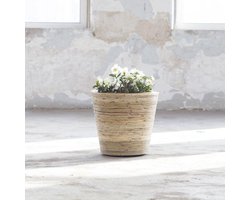 Bloempot Rotan Uitstraling - Plantenmand - Drypot Bloemenmand Streep - Het Mandenhuys