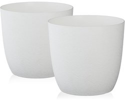 Bloempot Set - Kamerplant Pot - Planten Binnen - 100% Gerecycled Materiaal - 22.5 Liter - Wit