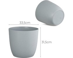 Bloempot Set - Kamerplant Potten - Binnen Gebruik - Gerecycled Materiaal - Ø 35 cm - Wit