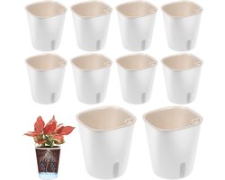 Bloempot Set van 10 zelfbewaterende potten met waterpeilindicator - bloempot irrigatie voor binnen en buiten