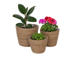 bloempot set van 3 - natuur