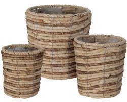 Bloempot sisal set van 3 bloempotten