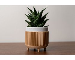 Bloempot The Ellwood Ø 16,5 Hout / Marmer