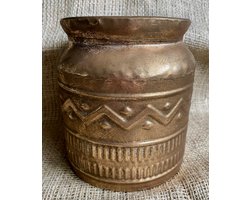 Bloempot / Vaas / Pot Goud - Metaal - Reliëf - Sierlijk - Plant - Plantje - Gold - Bloemenpot - Droogbloemen - Wonen - Woon - Woonaccessoires - Woonaccessoires - Luxe - Sfeer - Interieur - Decoratie - Woondecoratie - Decoratief - Goudkleurig - Mooi