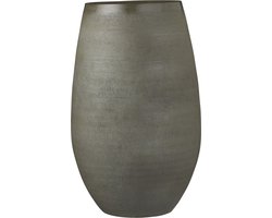 Bloempot vaas/vazen donkergroen keramiek voor bloemen/planten H40 x D26 cm - Mica Decorations plantenpotten