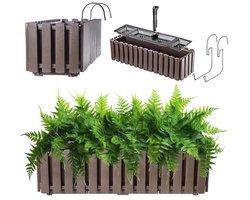 Bloempot voor Balkon in Diverse Kleuren en Maten - Landelijke Stijl met Rubberen Voetjes 60 cm