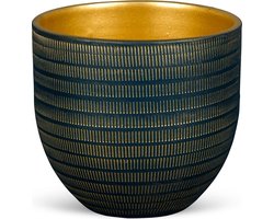 Bloempot voor Binnen - Aardewerk - Blauw Goud - Ø29 cm