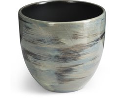 Bloempot voor Binnen - Aardewerk - Metallic Goud Lichtgroen - Ø18 cm - Plantenpot - Handgemaakt - Hoogwaardige Kwaliteit