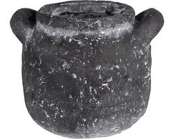 Bloempot voor Binnen – Grijs – Rustieke Pot – 17x15x13 cm – Steen