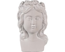 Bloempot voor Binnen – Grijs – Rustieke Pot – 20x17x30 cm – Steen – Vrouwenmotief
