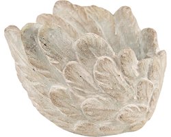Bloempot voor Binnen – Grijs – Rustieke Pot – Ø 20 cm – Steen – Bladmotief
