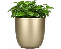Bloempot voor kamerplant - goud - keramiek - H18.5 x D19.5 cm - Mica Decorations plantenpotten