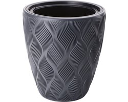 Bloempot Wave - Antraciet - Binnen & Buiten - Plantenbak - Bloembak - Tuin - Decoratie - Moestuin