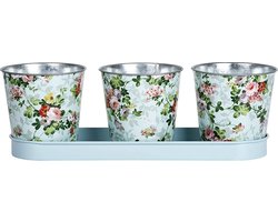 Bloempotjes op tray 3 stuks