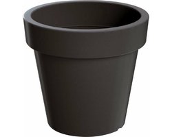 Bloempot/plantenpot - D58 x H52 cm - antraciet - kunststof - voor binnen en buiten - decoratie