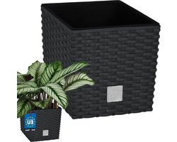 Bloempotten 98 liter hoogte 23 cm antraciet kunststof plantenpot binnenpot set rotan plantenpot buiten - 2 zoekwoorden toegevoegd: bloempot, plantenpot