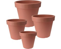 Bloempotten - Plantenbakken - Planten Decoreren - Weerbestendig Materiaal - 35 cm Diameter - Terracotta