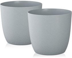 Bloempotten Set - Kamerplant Potten - Planten Binnen - 100% Gerecycled Materiaal - 225 Liter Inhoud - Grijs